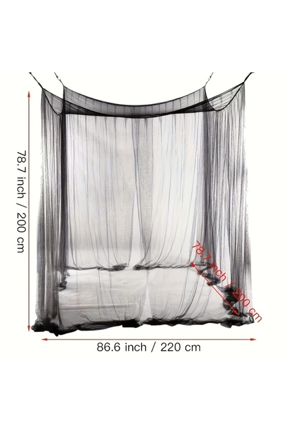 black Large White Outdoor Camping Mosquito Net - Insect-Proof, Protective, Breathable, and Portable