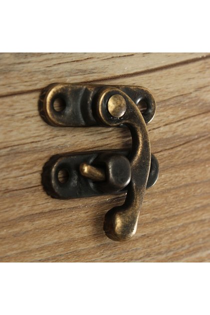 Bronze KAK 12pcs 34x28mm Antique Bronze Iron Padlock Hasp Hook Lock For Mini Jewelry Wooden Box With