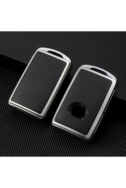 Silver Leather TPU Car Remote Key Case Cover For Mazda 3 Alexa CX4 CX5 CX8 2019 2020 3 Button Auto K