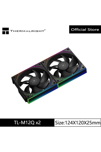 A-RGB Other TL-M12Q Regular X2 Thermalright TL-M12Q Computer Case Cooling Fan, Wireless Splicing/Inf
