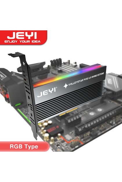 VolleyStar-RGB VolleyStar PCIE To NVMe Adapter With Aluminum Alloy Heatsink, M.2 RGB PCIe
