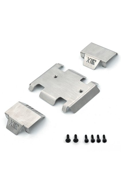 SILVER Stainless Steel Skid Plate & Chassis Armor for RGT EX86190/LC76 1/10 RC Crawler - Heavy Duty