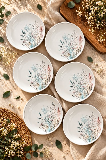 YONCA 6-Piece Luxury Dessert Plate Set