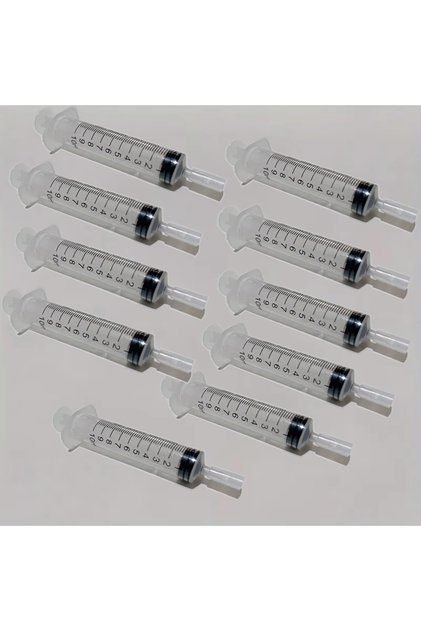 Plastic 10ml 10pcs Precision 10ML Syringe Dispenser for Cosmetics and Fragrances - Leak-proof, clear