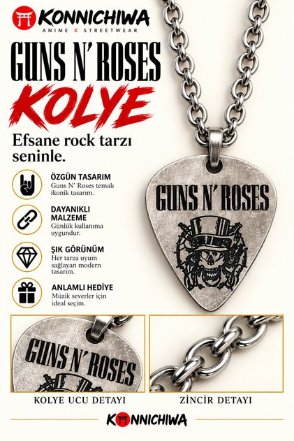 Guns N' Roses Necklace - Guitar Pen Rock Music Band Necklace