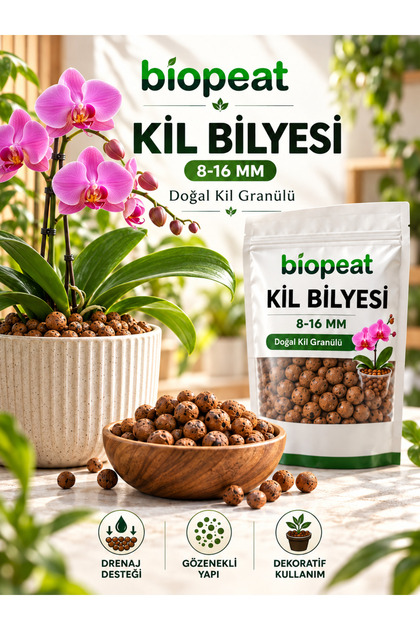 8-16 mm Kil Bilyesi 5 Litre – Orkide, Sukulent, Kaktüs ve Saksı Bitkileri İçin Drenaj Amaçlı Kullanım