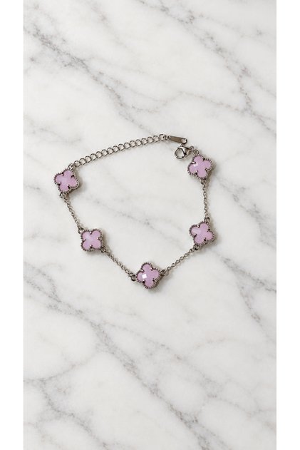 Crystal Stone 316L Steel Flower Bracelet