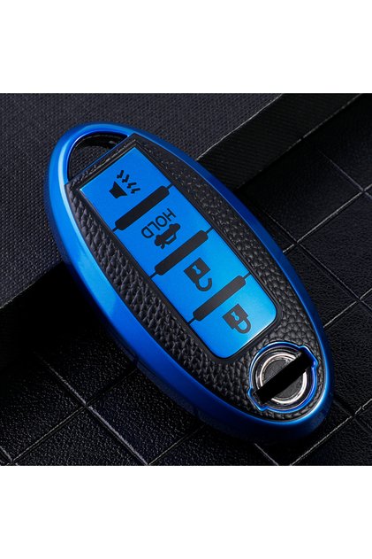 Blue 4buttons Car Key Case Cover for Nissan Leaf Micra Qashqai J11 J10 X Trail T32 Versa Note Patrol