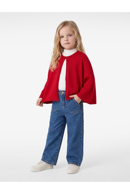 Viscose Blended Crew Neck Knitwear Poncho