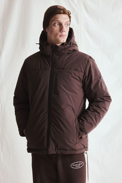 Water and Windproof Detachable Hooded Zippered Coat H6566Ax26Wn