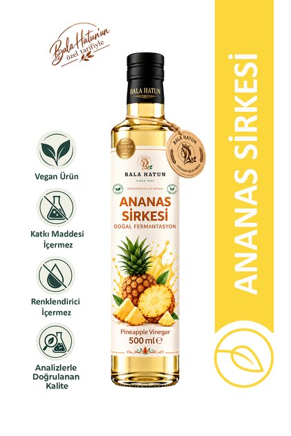 Ananas Sirkesi 500ml - Doğal Fermantasyon - 6 Ay Dinlendirilmiş Özel Tarif - Pineapple Vinegar