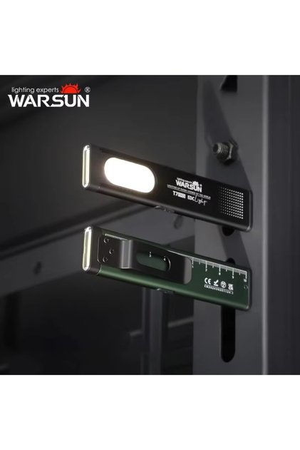 Black WARSUN T7 800LM Rechargeable LED Flashlight Mini Magnetic Clip Work Light Hiking Fishing EDC