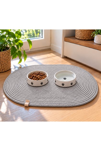 Kedi Köpek Beslenme Paspası Kedi Köpek Mama Altlığı 50x30 Cm ( MAMA KABLARI DAHİL DEĞİLDİR )