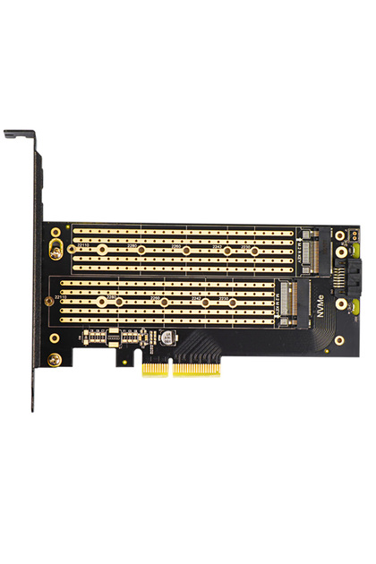 SK6 SK6 M.2 Dual M.2 PCIE 4.0 Adapter for NVMe / NGFF SSD, NVME (m Key) and SATA (b Key) S