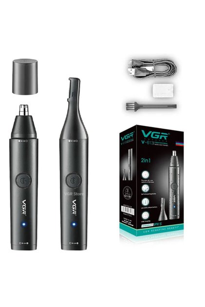 With box VGR Washable Nose Hair Trimmer Beard Facial Hair Trimer Eyebrow Electric Brow Nose Trimmer