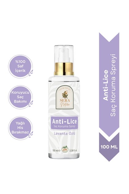 Anti-Lice Lavanta Özlü Saç Koruma Spreyi 100 ml – %100 Doğal, Durulama Gerektirmez, Tüm Yaşlar İçin