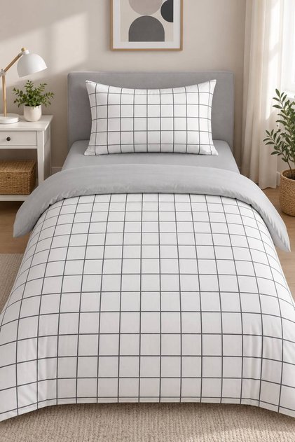 Gray Single Easy-Iron Duvet Cover Set
