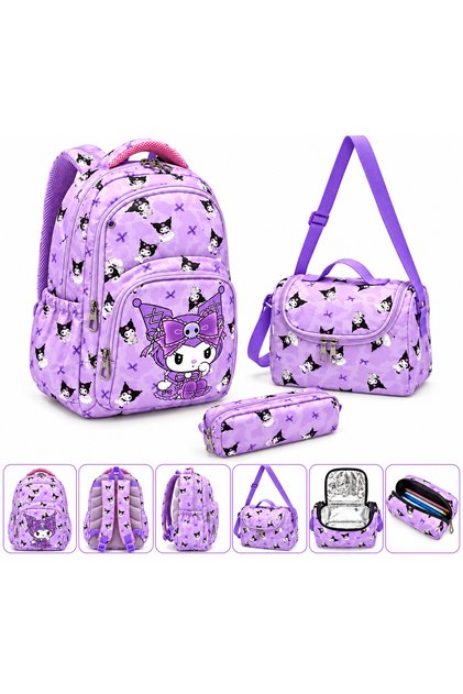 Primary School Bag Set of 3 Girls' Primary School Bag with Character Pattern
