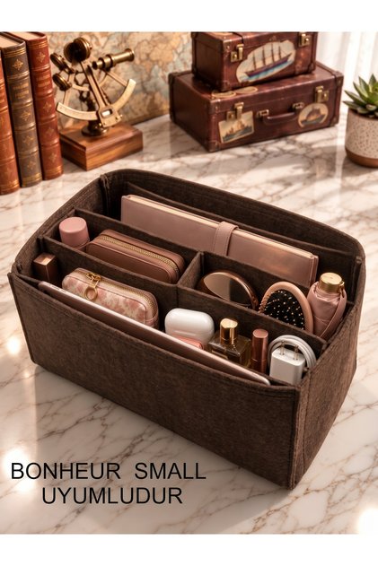 Cikabilir Single Medium Compartment Bolmeli Canta Ici Organizer Dark Brown 28 X 15 X 12 Dimensions (Length X Height X Width)