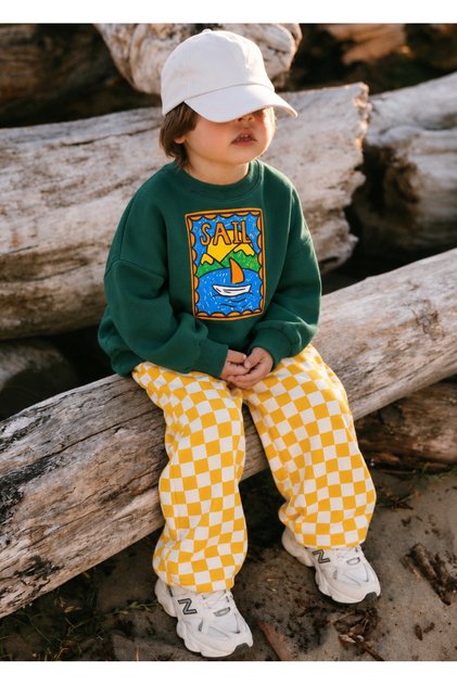 Unisex Children's 3-Thread Non-Threaded Checkered Suit