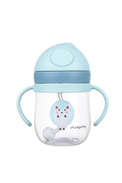 Blue MAMIJOY BY01 250ML Kids Water Sippy Cup Baby Feeding Cup with Straws Leakproof Water Bottle Ou