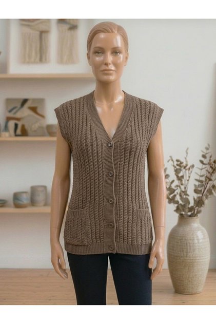 Hair Knitted Knitwear Mother's Vest Winter Daily Vest Dowry Vest