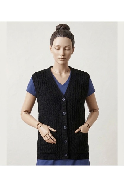 Hair Knitted Knitwear Mother's Vest Winter Daily Vest Dowry Vest