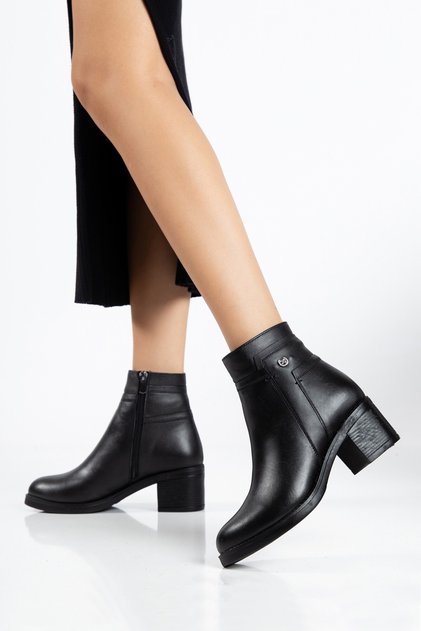 Genuine Leather Women's Daily Heeled Boots DC2506