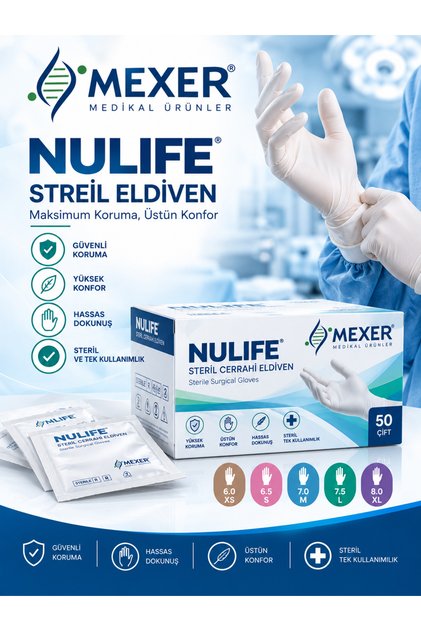 Steril Pudrasız Cerrahi Eldiven (8.5 numara)