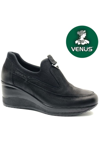Maranta Genuine Leather Wedge Heel Orthopedic Women's Casual Shoes Black