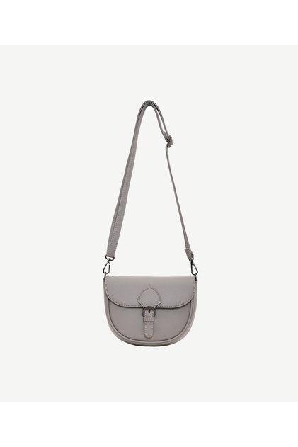 Leather Look Crossbody Bag with Buckle