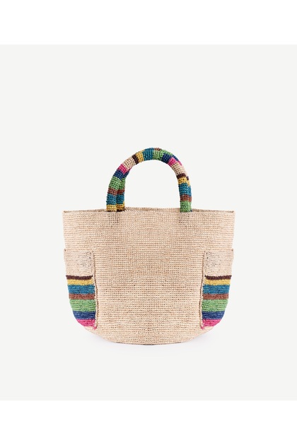 Colorful Raffia Beach Bag