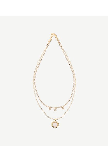 Hematite Necklace with Pearl Detail