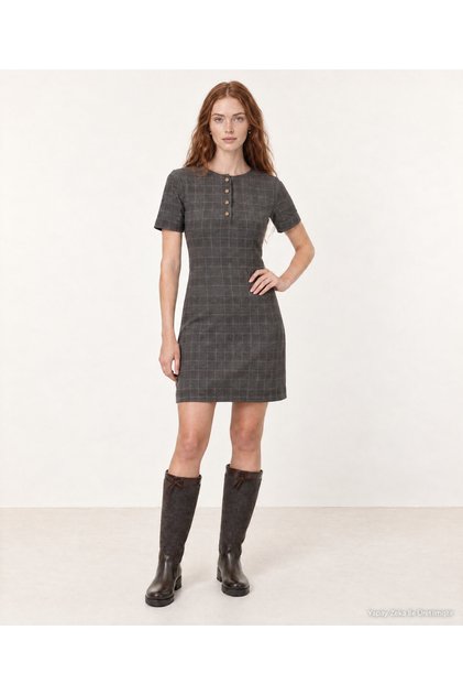 Tight Crew Neck Short Sleeve Dress