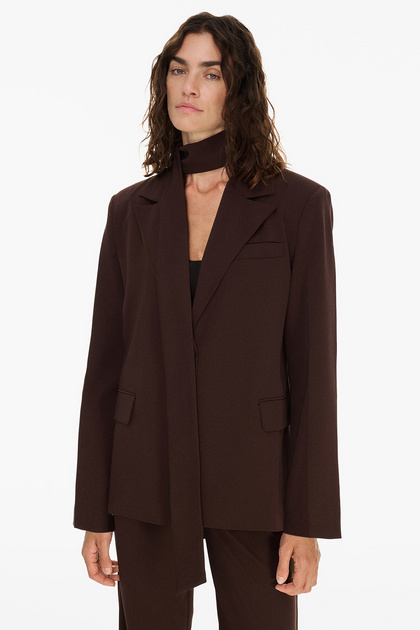 Kuşaklı oversize blazer ceket