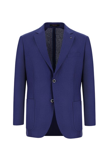 4 Drop Relaxed Fit Rahat Kesim Desenli Keten Ceket