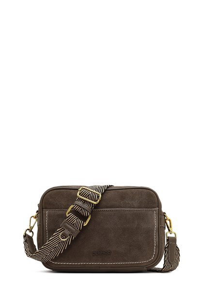 Women's Mink Long Strap Suede Leather Crossbody Bag Wb100010Ks