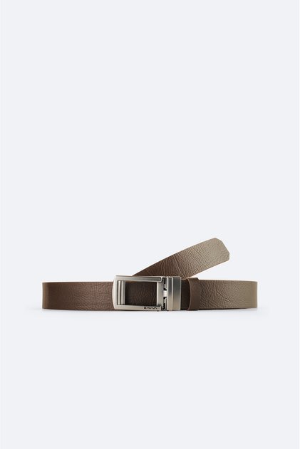 Men's Brown 100% Leather Textured Belt A51Y9301