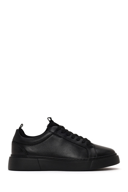 Men's Black Lace-Up Leather Sneaker Wm740011Dv