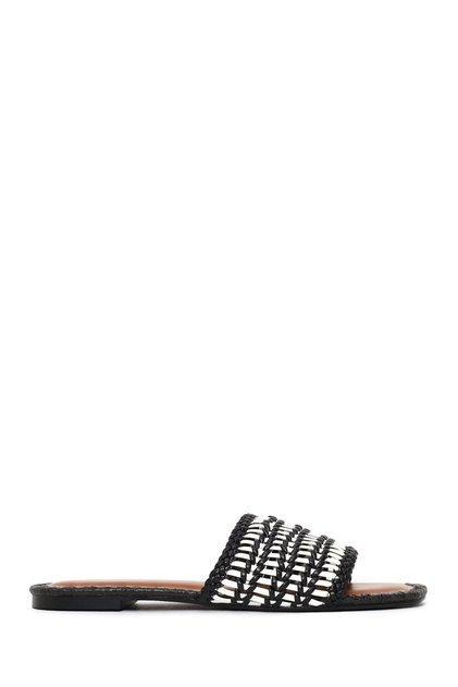 Women's Black Braided Slippers 26Sfd441829