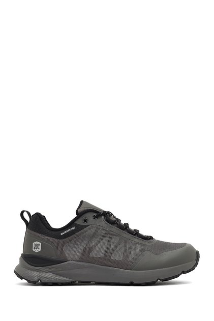Dry Men's Gray Lace-Up Sports Shoes, Fabric Sneaker 25Wfd692114