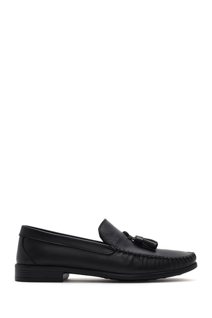 Men's Black Tasseled Leather Loafer 26Sfd754218