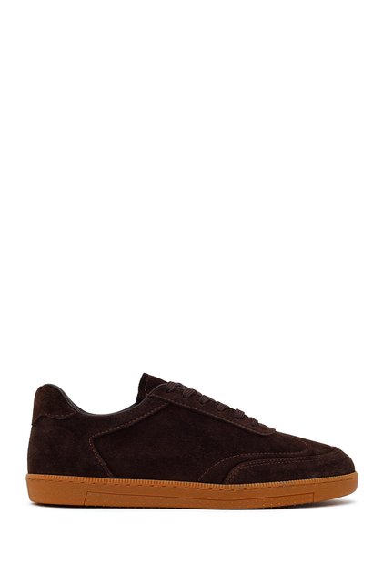 Men's Brown Lace-Up Suede Leather Sneaker Wm620008Ds