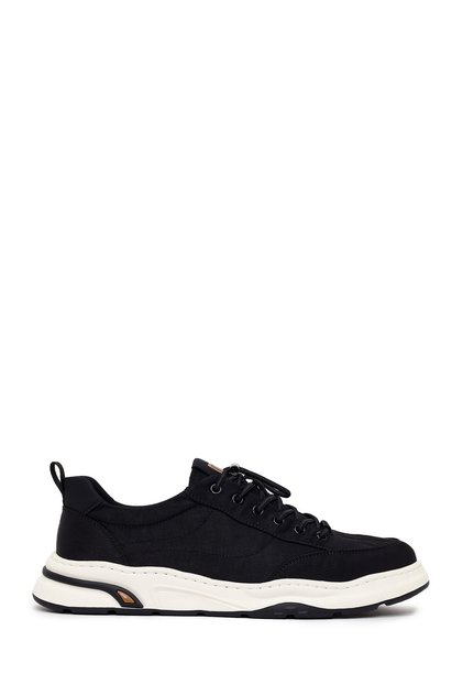 Zero Men's Black Lace-Up Fabric Sneaker 26Sfd69286F