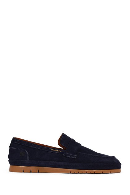 Herren-Loafer aus marineblauem Wildleder 26SFD800310