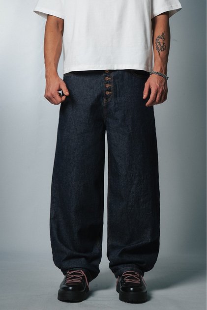 Crupt Buttoned Factory Super Baggy Men's Jean Trousers