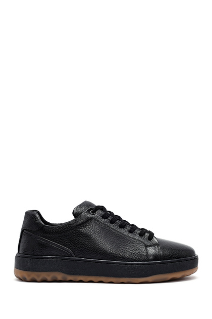 Men's Black Lace-Up Leather Sneaker WM780001DF