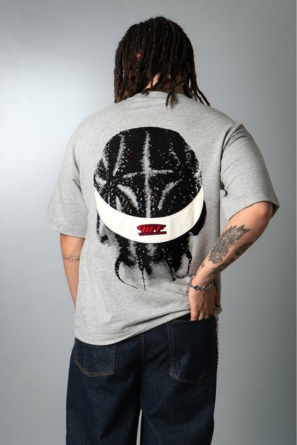 Off System Grey Drip Stone Oversize Men's T-Shirt