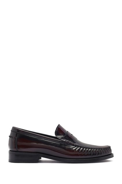 Men's Burgundy Leather Classic Loafer 26Sfd621122