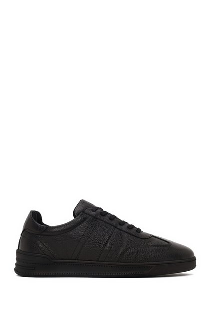 Men's Black Lace-Up Leather Sneaker Wm600018Df